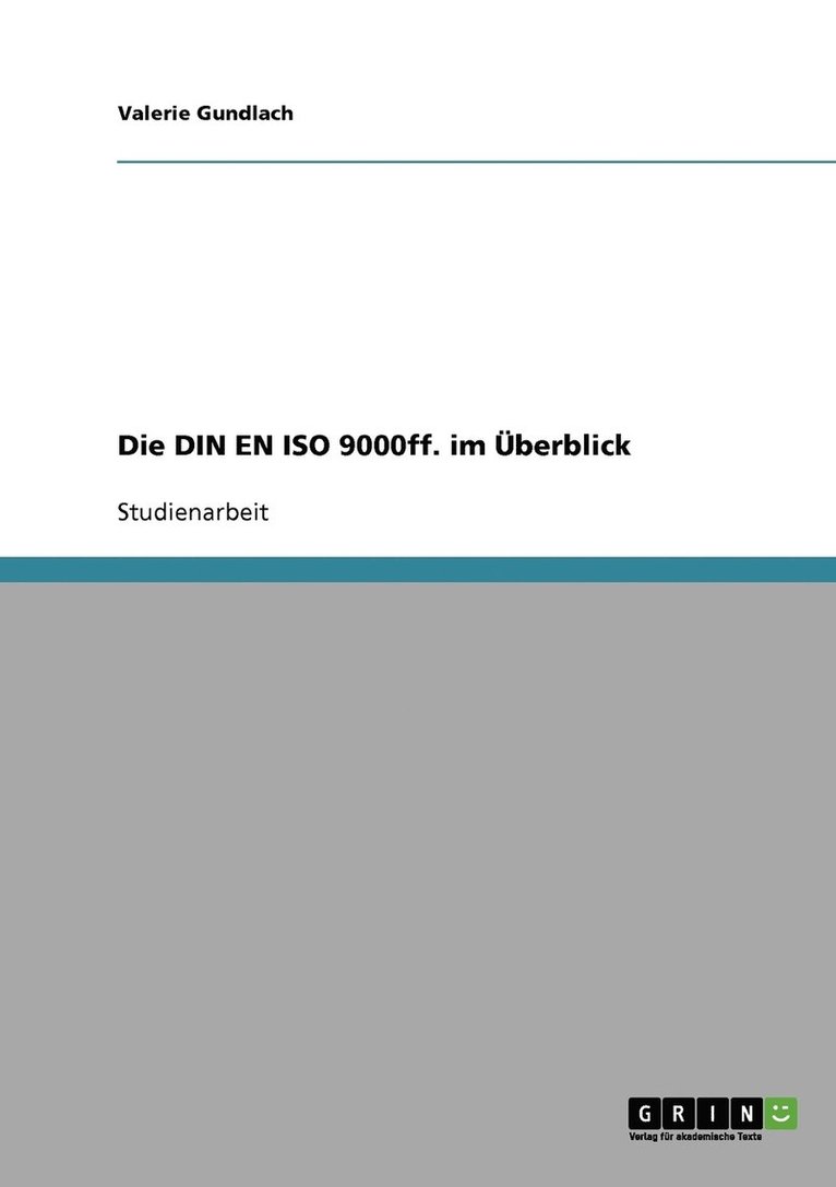 Valerie Gundlach - DIN EN ISO 9000ff. im Überblick, Häftad