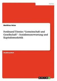 bokomslag Ferdinand Toennies Gemeinschaft und Gesellschaft - Sozialismuserwartung und Kapitalismuskritik