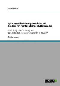 bokomslag Sprachstanderhebungsverfahren bei Kindern mit nichtdeutscher Muttersprache