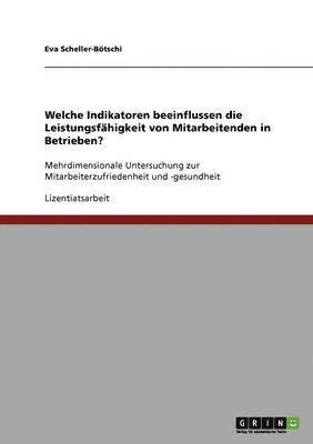 bokomslag Indikatoren, Die Die Leistungsfahigkeit Von Mitarbeitenden in Betrieben Beeinflussen