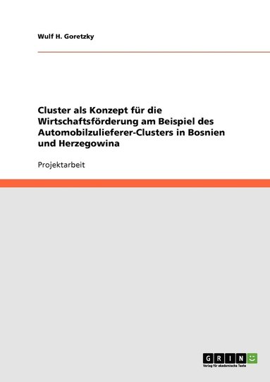 bokomslag Cluster als Konzept fr die Wirtschaftsfrderung am Beispiel des Automobilzulieferer-Clusters in Bosnien und Herzegowina