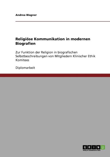 bokomslag Religise Kommunikation in modernen Biografien