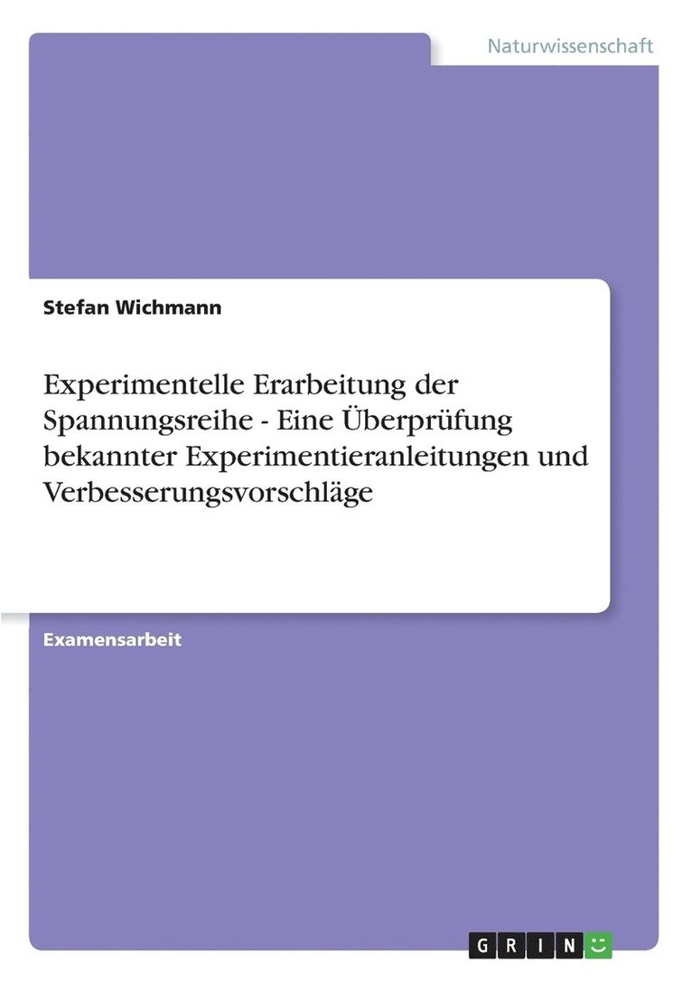 Experimentelle Erarbeitung Der Spannungs 1