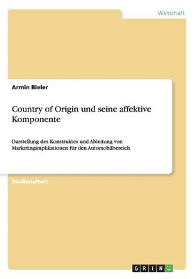 bokomslag Country of Origin Und Seine Affektive Komponente