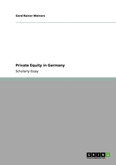 bokomslag Private Equity in Germany