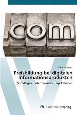 bokomslag Preisbildung bei digitalen Informationsprodukten