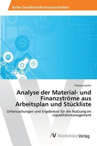 bokomslag Analyse der Material- und Finanzstrme aus Arbeitsplan und Stckliste