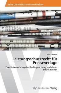 bokomslag Leistungsschutzrecht fr Presseverlage