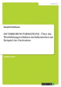 bokomslag DE VERBORVM FORMATIONE - ber die Wortbildungsverfahren im Italienischen am Beispiel der Derivation