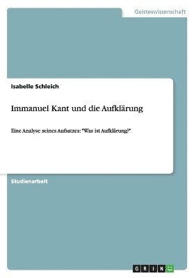 bokomslag Immanuel Kant Und Die Aufklarung
