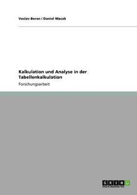 Kalkulation Und Analyse in Der Tabellenkalkulation 1