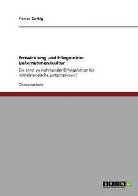 bokomslag Entwicklung und Pflege einer Unternehmenskultur