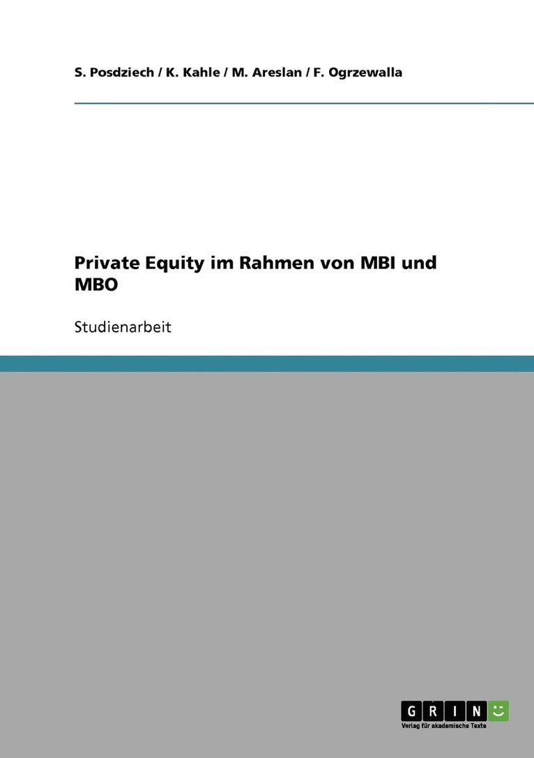 Private Equity im Rahmen von MBI und MBO 1
