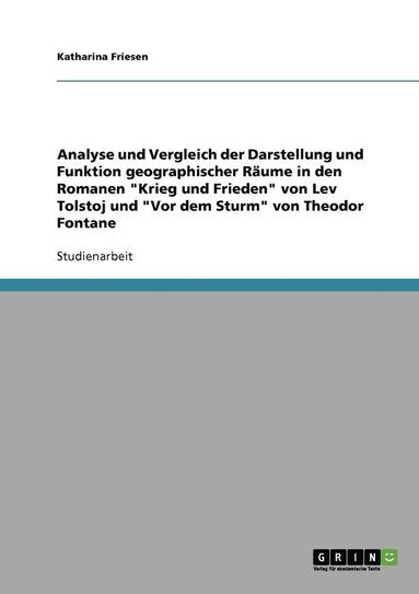 bokomslag Analyse Und Vergleich Der Darstellung Und Funktion Geographischer Raume in Den Romanen Krieg Und Frieden Von Lev Tolstoj Und VOR Dem Sturm Von Theodor Fontane