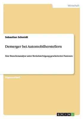 bokomslag Demerger bei Automobilherstellern