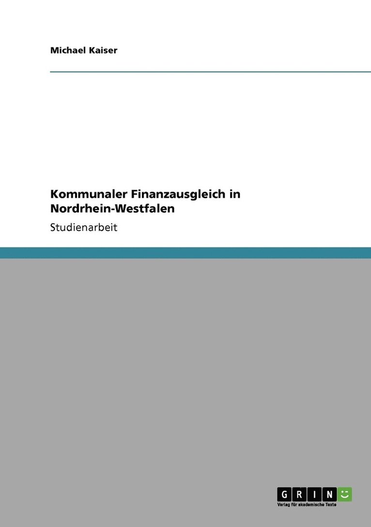 Kommunaler Finanzausgleich in Nordrhein-Westfalen 1