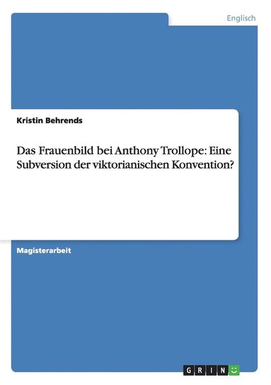 bokomslag Das Frauenbild bei Anthony Trollope