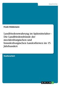 bokomslag Landfriedenswahrung im Sptmittelalter - Die Landfriedensbnde der mecklenburgischen und brandenburgischen Landesfrsten im 15. Jahrhundert