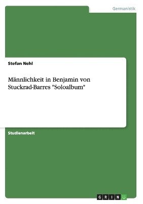 Mnnlichkeit in Benjamin von Stuckrad-Barres &quot;Soloalbum&quot; 1