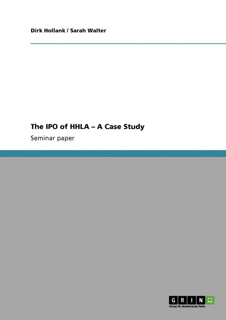 The IPO of HHLA - A Case Study 1