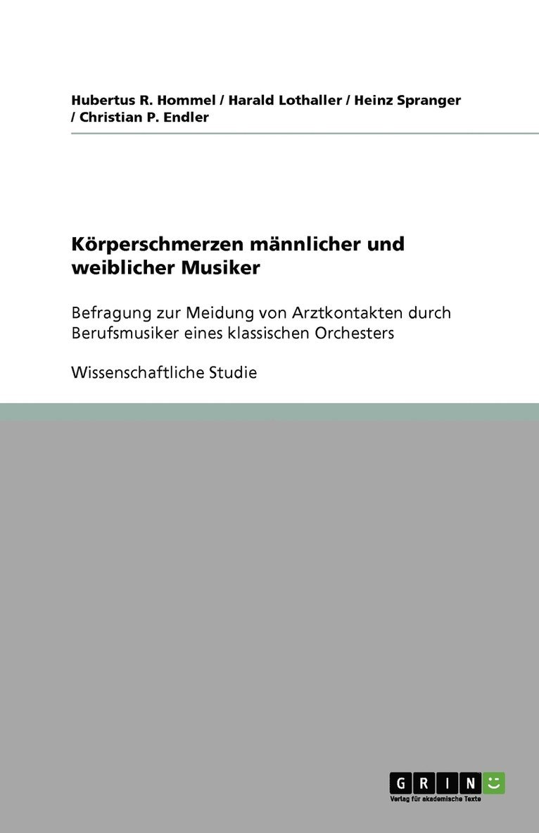 Koerperschmerzen mannlicher und weiblicher Musiker 1