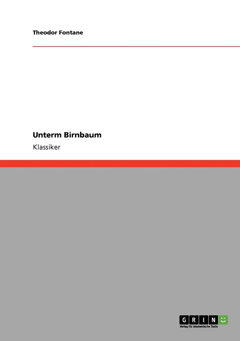 Theodor Fontane - Unterm Birnbaum, Häftad