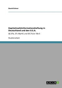 bokomslag Kapitalmarktinformationshaftung in Deutschland und den U.S.A.