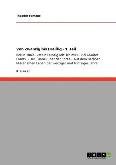 bokomslag Von Zwanzig bis Dreißig - 1. Teil