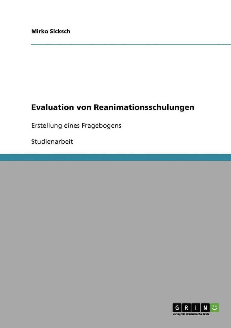 Evaluation Von Reanimationsschulungen 1