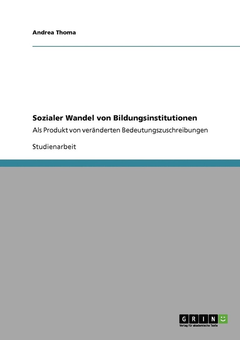 Sozialer Wandel von Bildungsinstitutionen