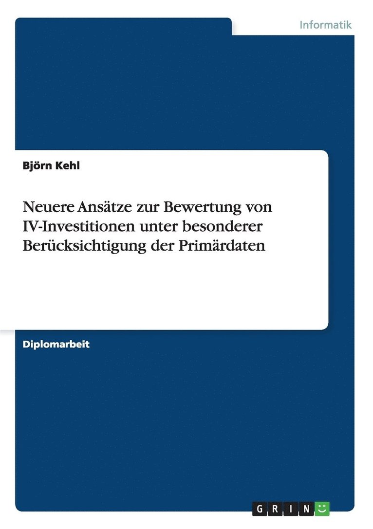 Neuere Ans Tze Zur Bewertung Von Iv-Inve 1