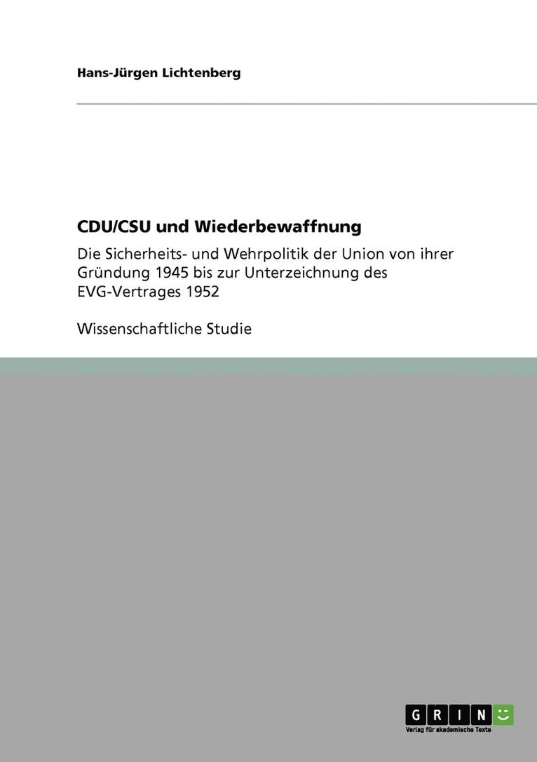 CDU/CSU und Wiederbewaffnung 1