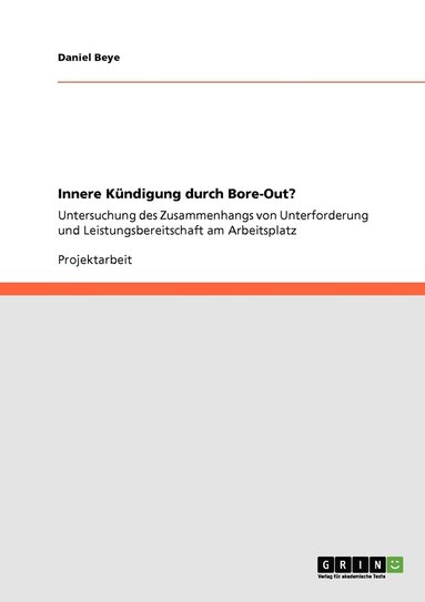 bokomslag Innere Kündigung durch Bore-Out?