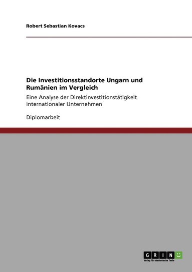 bokomslag Investitionsstandorte Ungarn und Rumänien im Vergleich