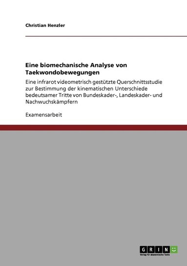 bokomslag Eine biomechanische Analyse von Taekwondobewegungen