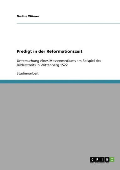 bokomslag Predigt in der Reformationszeit