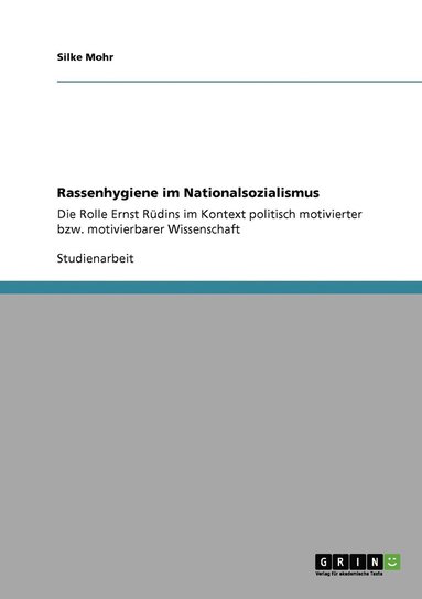 bokomslag Rassenhygiene im Nationalsozialismus