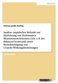 bokomslag Analyse Empirischer Befunde Zur Einrichtung Von Performance Measurement-Systemen (Wie Z