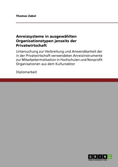 bokomslag Anreizsysteme in ausgewahlten Organisationstypen jenseits der Privatwirtschaft