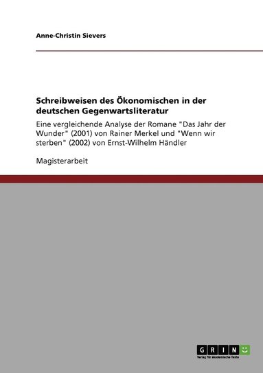 bokomslag Schreibweisen des Ökonomischen in der deutschen Gegenwartsliteratur