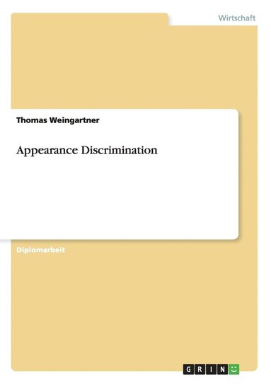 Thomas Weingartner - Appearance Discrimination, Häftad