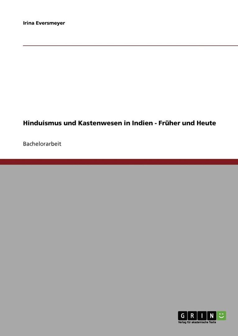 Hinduismus Und Kastenwesen in Indien 1