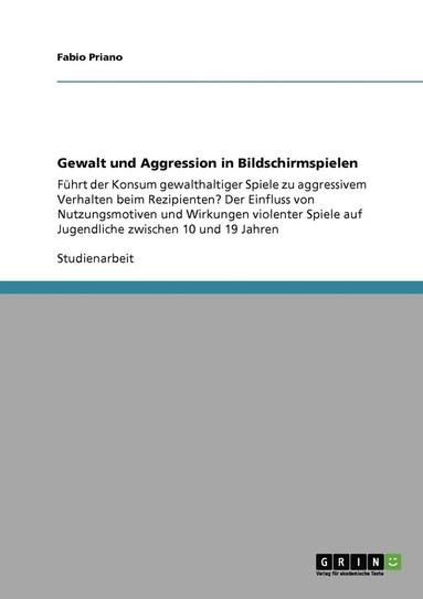 bokomslag Gewalt Und Aggression in Bildschirmspielen