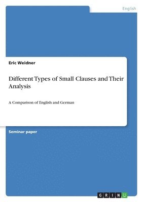 bokomslag Different Types of Small Clauses and Their Analysis