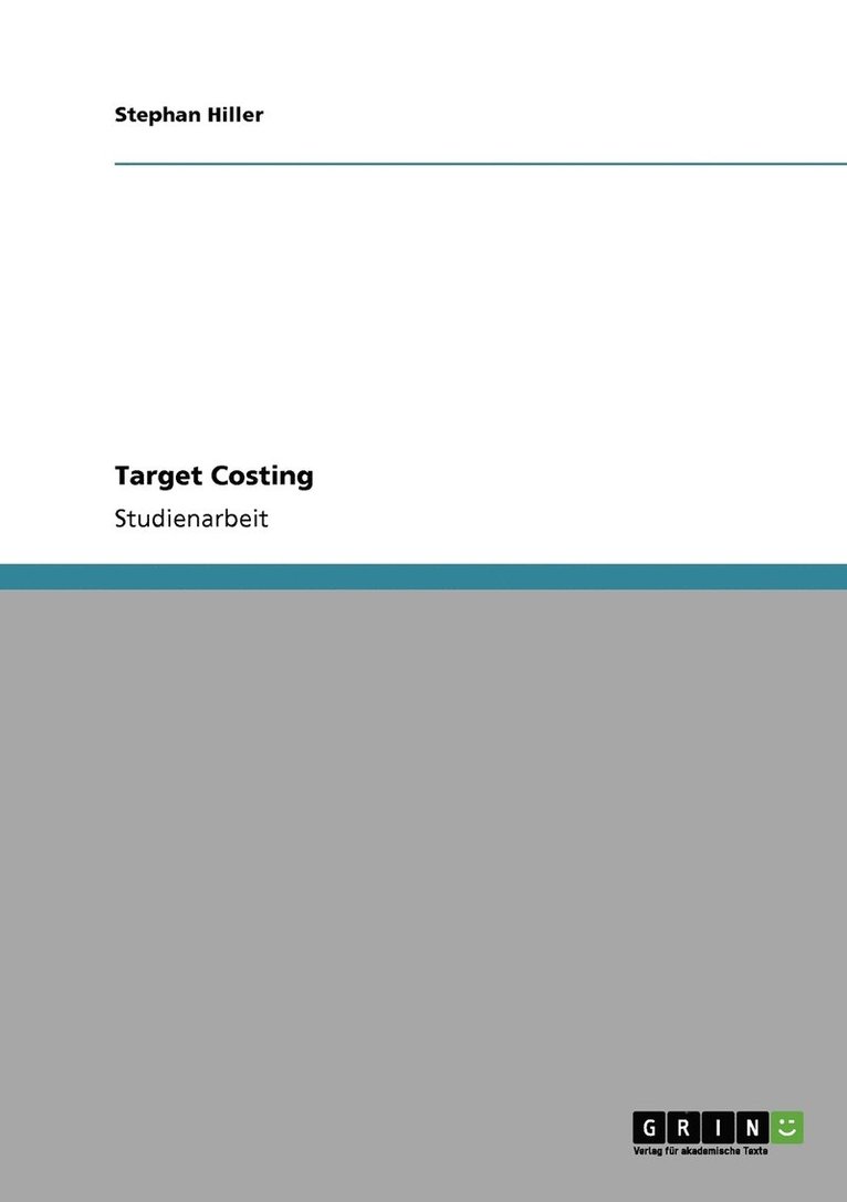 Stephan Hiller - Target Costing, Häftad