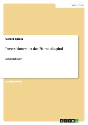 bokomslag Investitionen in das Humankapital