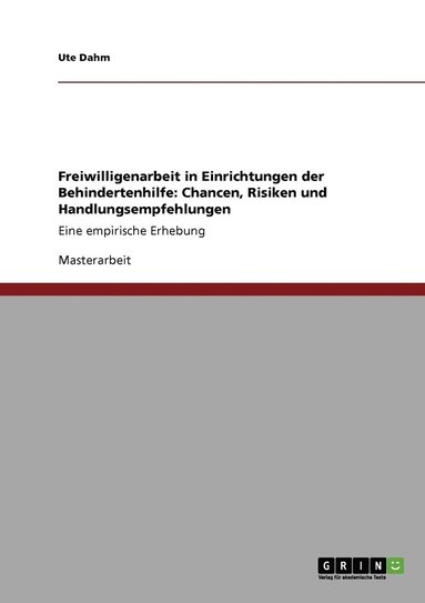 bokomslag Freiwilligenarbeit in Einrichtungen der Behindertenhilfe