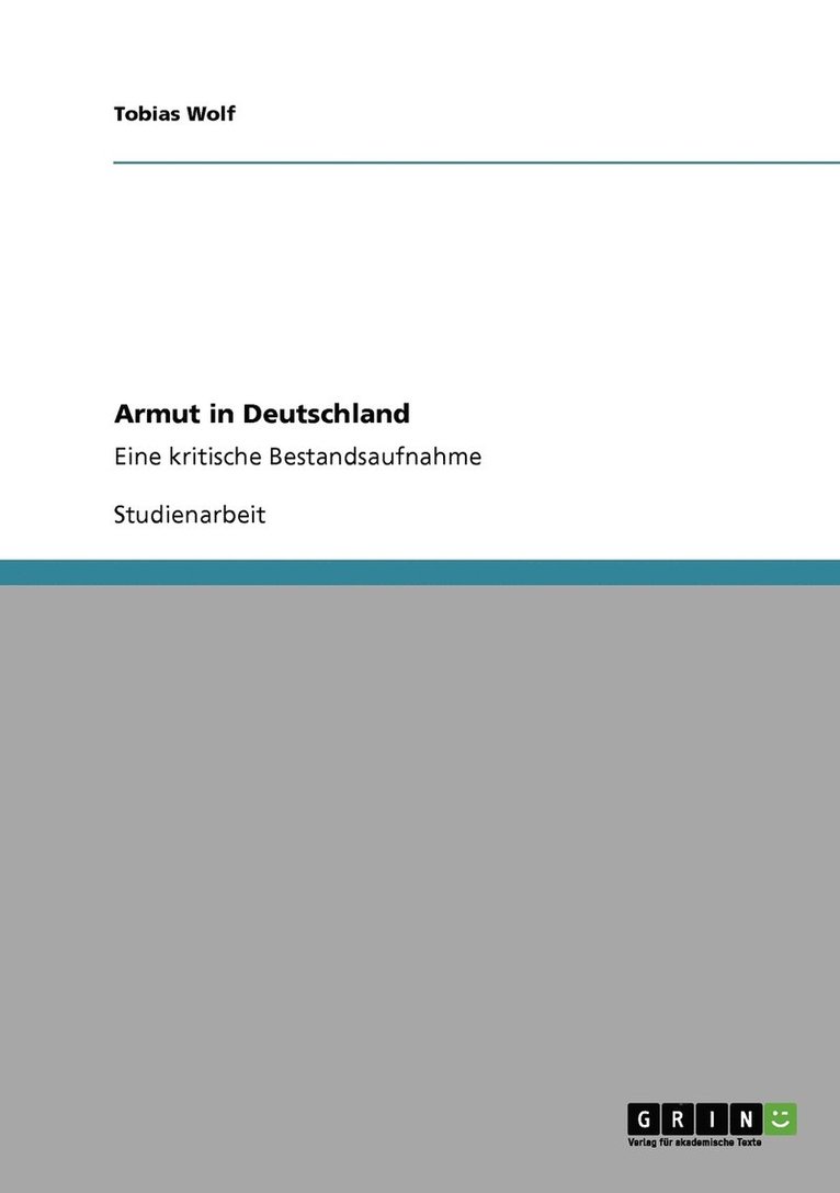 Tobias Wolf - Armut in Deutschland, Häftad