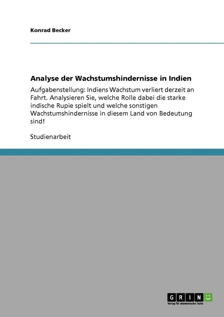 Analyse Der Wachstumshindernisse in Indien 1