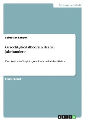 bokomslag Gerechtigkeitstheorien des 20. Jahrhunderts